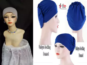Bonito gorro quimioterapia cáncer sombrero pérdida de cabello envoltura de cabeza color Gary - Imagen 1 de 8