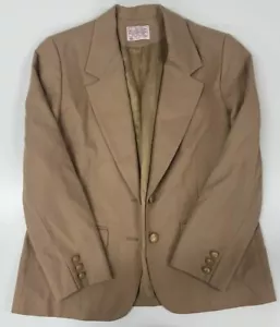 Pendleton Blazer Jacket Women's Tan 100% Virgin Wool Long Sleeve Notch Lapel - Picture 1 of 10