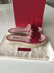 NWB VALENTINO GARAVANI ROCKSTUD SLIDE ESPADRILLE SIZE IT 36 US 6 MADE IN ITALY - Picture 1 of 12