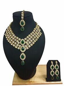 Indian Ethnic Style Bollywood Gold Plated Wedding Fashion Jewelry Necklace Set