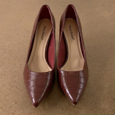 Pierre Dumas Women's Shoe Size 10 Dark Red Textured Pointed Toe Pumps New - Image 1 of 4