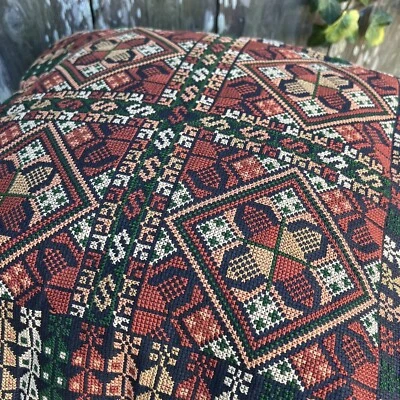 Aftaluna Crafts Pillow Cover Embroidered Rust Brown Cotton - Image 1 of 4