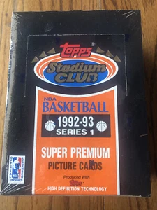1992-93 Topps Stadium Club Basketball Series 1 Factory Sealed Box, 36ct Packs - Picture 1 of 6