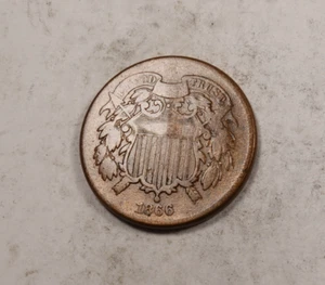 1866 Two Cent Coin (2 Cent 2C) * Very Fine VF * XT332 - Picture 1 of 2