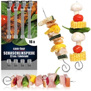 16x Schaschlikspieße aus Edelstahl - 22 cm Lange Fleischspieße - Premium - Bild 1 von 7