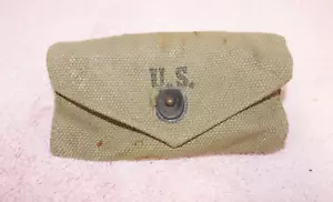 Vtg WWII Military Belt First Aid Pouch - Army Green - 5.75" x 3" - Picture 1 of 3