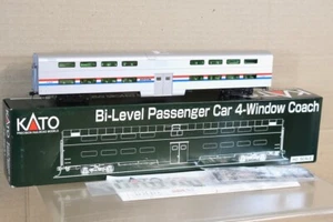 KATO 35-6031 HO AMTRAK BI-LEVEL PASSENGER CAR 4 WINDOW COACH MINT BOXED 1om - Picture 1 of 9