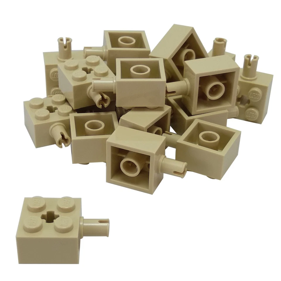 LEGO Light Gray 2x2 Bricks With Pin and Axle Hole 6232 Technic