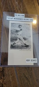 1979 MICROSONICS UPI CARD TED WILLIAMS BOSTON RED SOX HALL OF FAME HOF SPLINTER - Picture 1 of 1