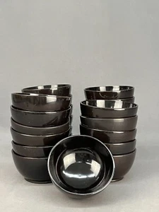 22 Vtg. Japanese Miso Soup Rice Bowl 4.25" Black Lacquer Mint; Made in JAPAN - Picture 1 of 12