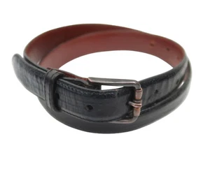 POLO RALPH LAUREN Black Lizard dress belt sz 34 leather - Picture 1 of 7