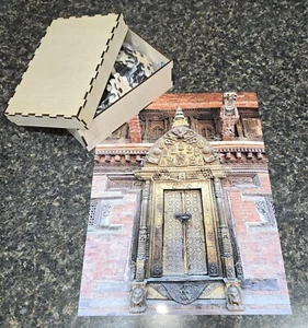 Closed Temple Doors Wood Carving Jigsaw Puzzle - Picture 1 of 1
