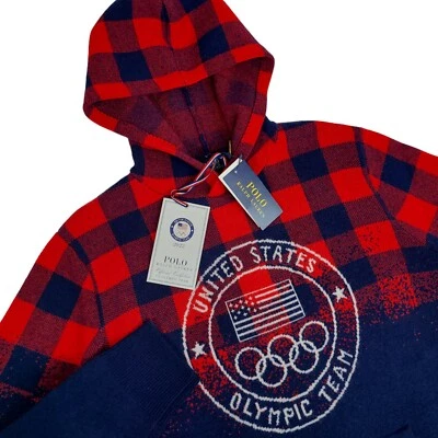 Polo Ralph Lauren Hombres Sudadera con Capucha de Lana Mediana EE. UU. Estados Unidos Equipo Olímpico de Beijing Foto 1 de 4