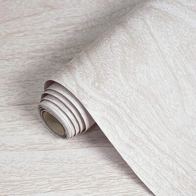 White Wood Contact Paper,Peel and Stick Wallpaper for Furniture , 18"×118" - Image 1 of 4