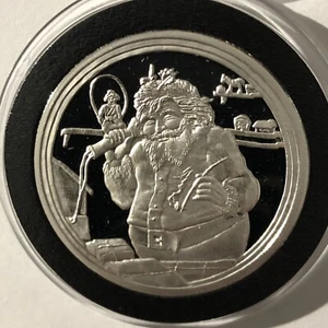 Santa Toy Shop Holiday Coin Merry Christmas 1 Feinunze 0,999 Feinsilbermedaille 999 - Bild 1 von 8