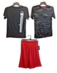 All In BCG Champion Boys 3 Piece Logo Graphic T-Shirt Shorts Black Red Size XL - Picture 1 of 5
