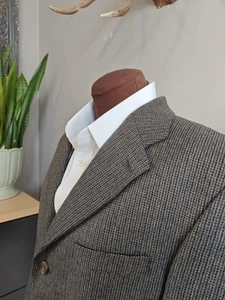 🇺🇲 Chaps Ralph Lauren Mens 40R 3 Buttons Wool Sports Coat Blazer Brown Blue - Picture 1 of 10