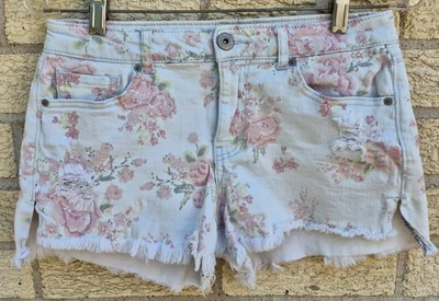 Vanilla Star Jr Miss Shorts Sz 9 White Distressed High Low Shortie Streetwear - Image 1 of 4