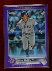SEIYA SUZUKI 2022 CHROME UPDATE PURPLE REFRACTOR PARALLEL RC CHICAGO CUBS - Picture 1 of 2