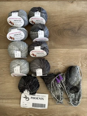 Hilos 8,5 madejas marcadores de tendencias estampado Phoenix color #937 gris viscosa y algodón Foto 1 de 4
