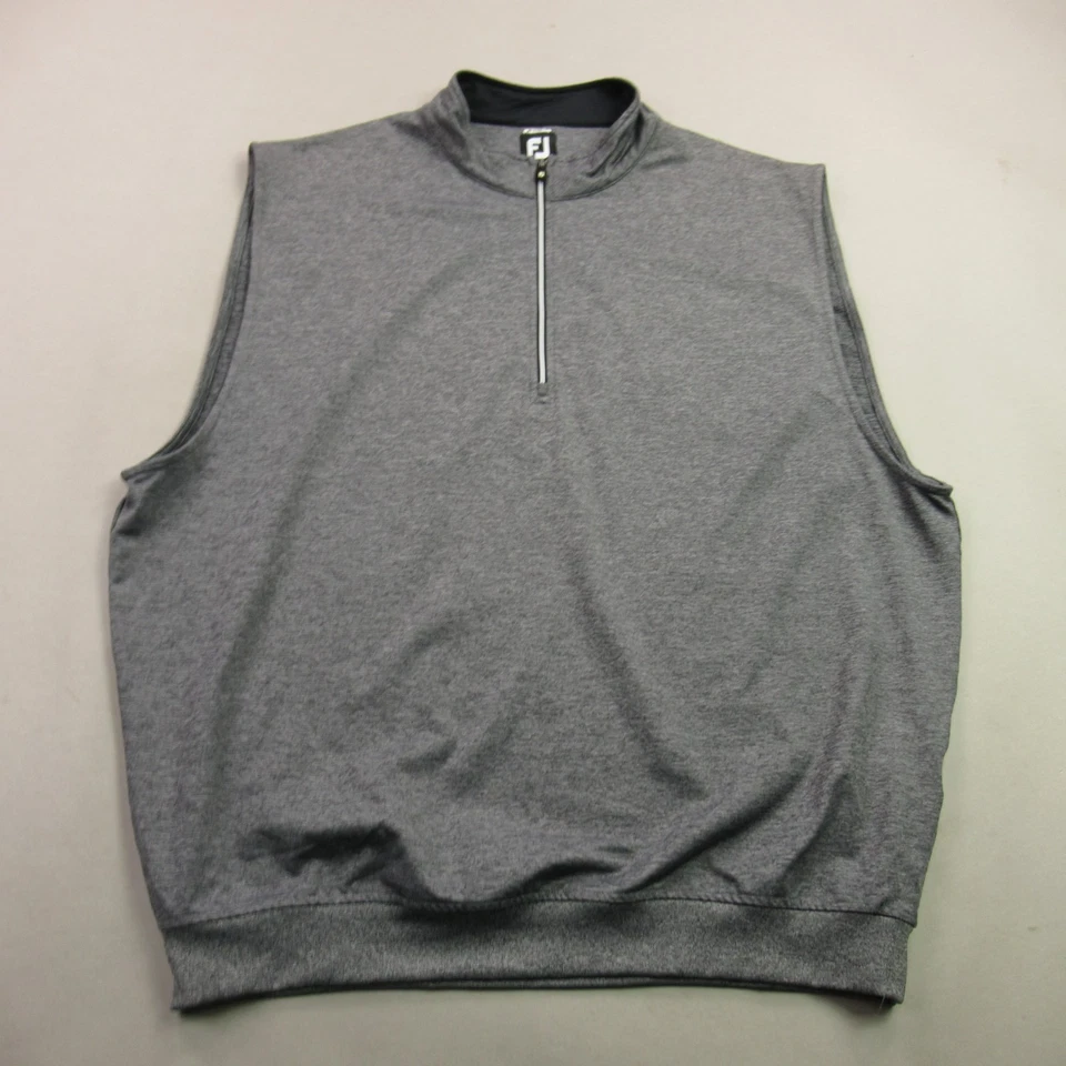 Footjoy Suéter Chaleco Para Hombres 2XL Sin Mangas Ligero Informal 1/4 Cremallera Gris Foto 1 de 4