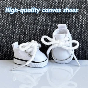 Mini Doll Shoes, 1 Pair Cute Lace Up Canvas Sneakers Suit for 17/15cm Doll US - Picture 1 of 7