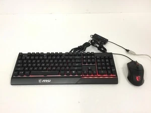 MSI Vigor GK30 Computer Gaming Keyboard With MSI Clutch GM08 Mouse, WORKING - Picture 1 of 13