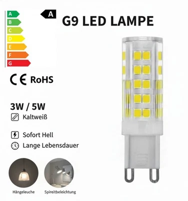 Lampe mit G9 LED 3W 5W 6500K Cool White  Base Pin, Clear  Dimmbar Bulb - Bild 1 von 4