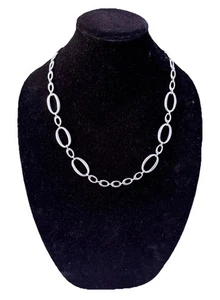 Trifari Necklace Chain Link Silvertone OCT25 - Picture 1 of 7