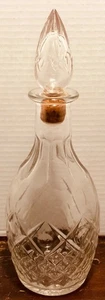Vintage Cut Glass Whiskey Decanter 12” Diamond Pattern with Stopper - Picture 1 of 4