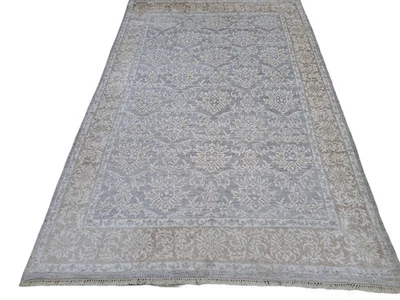 5.6x8 Ft Modern Hand-Knotted Area Rug. Pure Silk Carpet. Custom Size Available - Image 1 of 4