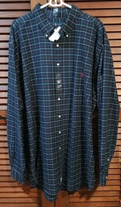 Camicia uomo Ralph Lauren vestibilità classica blu navy rossa a quadri con bottoni taglia 3XLT nuova con etichette - Foto 1 di 8