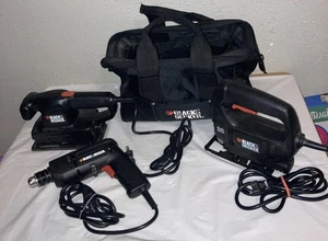 Black & Decker Corded Drill Jigsaw and Sander w/carrier – Tested & Ready for Use - Picture 1 of 9