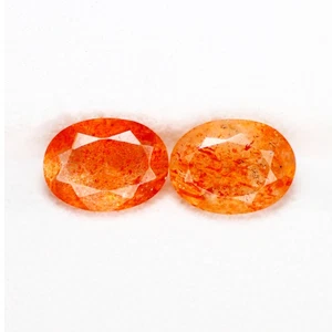 2.26 Ct [2 Pcs Pair] Five-star Oval 8 x 6 MM 100% Natural Red Dot Andesine !!! - Picture 1 of 5