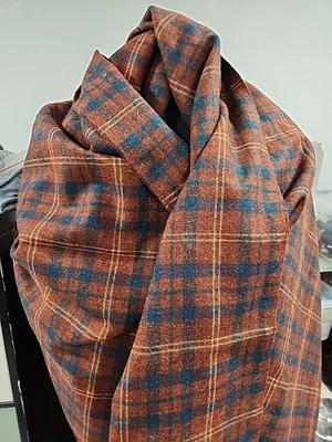 100 % Wool Plaid Fabric. 1  3/4 Yds X 54" W - Image 1 of 3