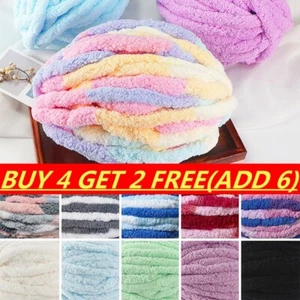 250g Yarn Thick Chunky Crochet Chenille Milk Soft Baby velvet Knitting Wool UK - Picture 1 of 36