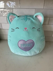 Original Squishmallows 12" Jules Teal Sweet Heart Katze 2023 Valentinstag - Bild 1 von 9