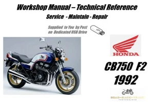 Honda CB750F2 CB750 F2 CB 750 F2 Manual de taller de reparación de servicio USB 1992 - Imagen 1 de 9