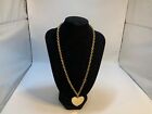 Vintage Dolce Vita Heart Necklace 18k Gold Plated  Signed Italy