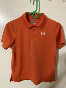 Under Armour HeatGear Youth Medium Loose Fit Orange Polo Shirt - Picture 1 of 4