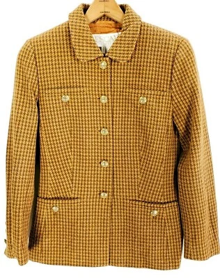 Chaqueta De Colección Escada Margaretha Ley Para Mujer Eur 36 Mezcla Lana Seda Pata de Gallo Foto 1 de 4