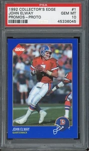 1992 Collector's Edge Promos Football #1 John Elway Prototype PSA 10 - Picture 1 of 2