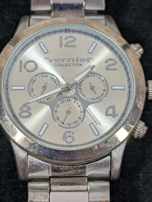 Vernier Collections Men's Silver Tone Stainless Steel Band Watch 7 Inch - Image 1 of 4