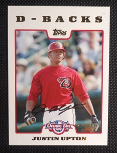 2008 Topps Opening Day Gold Parallel Baseball Card #58 Justin Upton /2199