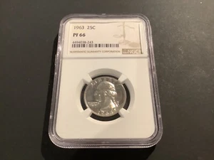 1963 PF66 Proof Washington Quarter NGC Graded - L7.12 - Picture 1 of 2