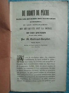 DU DROIT DE PÊCHE dans les rivières non navigables, 1840. Corrigé de l'auteur. - Imagen 1 de 10