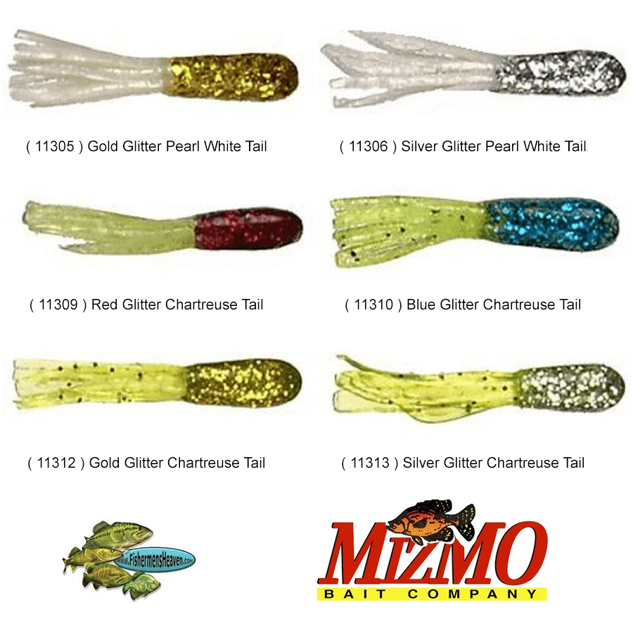 Mizmo Tubes Crappie Panfish PULMEROS 1,5 pulgadas cualquier color paquete de 15 unidades Foto 1 de 4