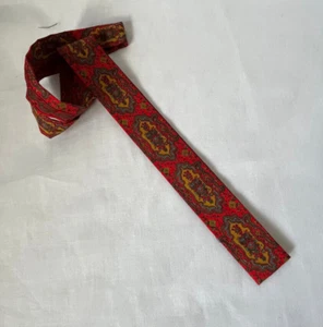 nos vintage ROOSTER 60s square end necktie 1 5/8" cotton persian floral - Picture 1 of 5
