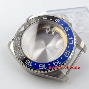 43mm cristal zafiro azul bisel carémico estuche reloj ajuste ETA 2824 2836 MOVIMIENTO C50 - Imagen 1 de 6