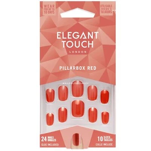 Elegant Touch Perfect Coloured False Nails - Pillarbox Red(24 Nails & Nail Glue)